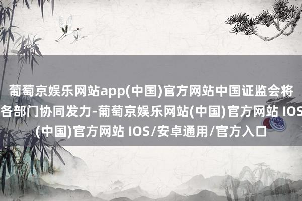 葡萄京娱乐网站app(中国)官方网站中国证监会将推动系统内各单元、各部门协同发力-葡萄京娱乐网站(中国)官方网站 IOS/安卓通用/官方入口