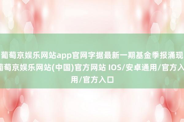 葡萄京娱乐网站app官网字据最新一期基金季报涌现-葡萄京娱乐网站(中国)官方网站 IOS/安卓通用/官方入口